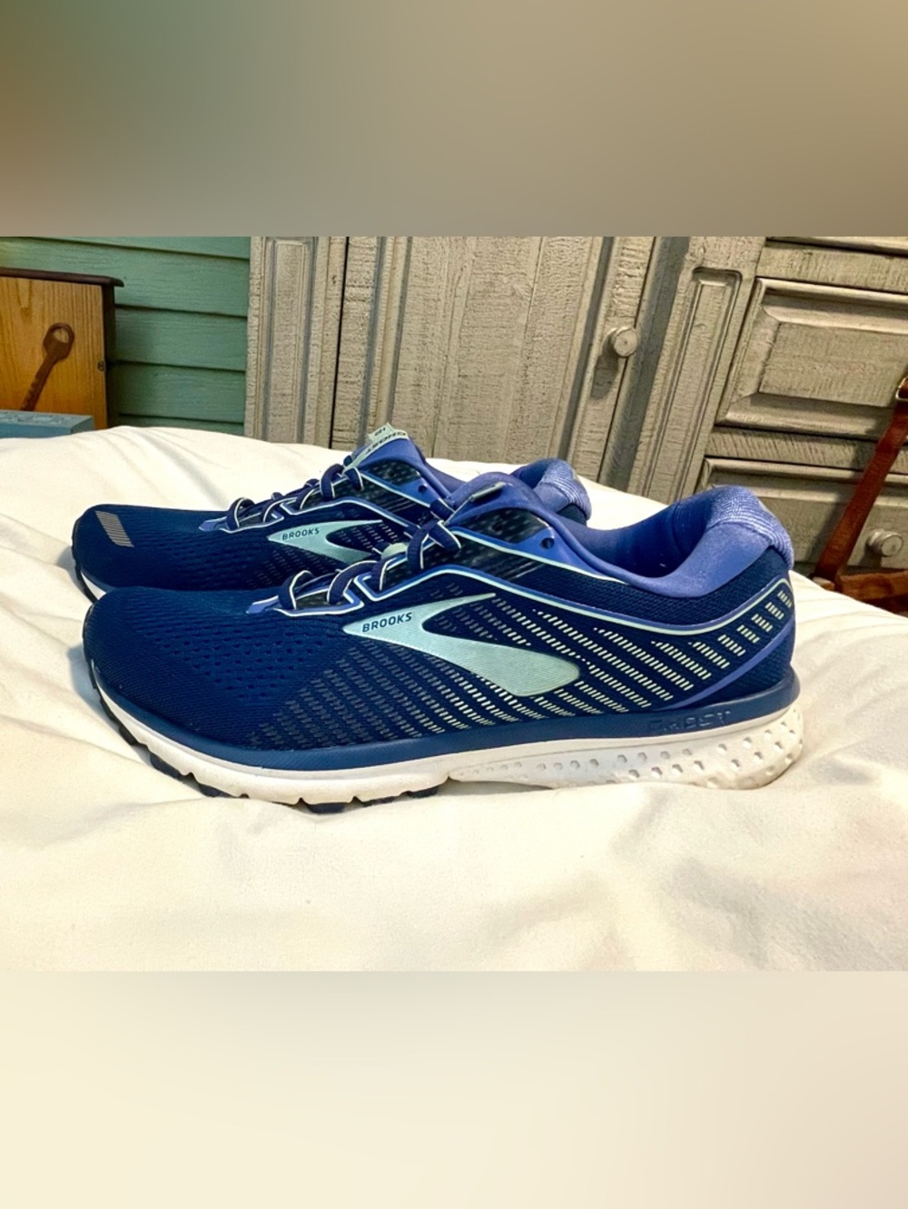 Brooks Ghost 12 Running Shoes - Women’s Size 8W - Blue Mesh - 1203051D413 - Picture 2 of 8